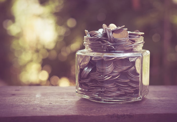 Jar full of coins