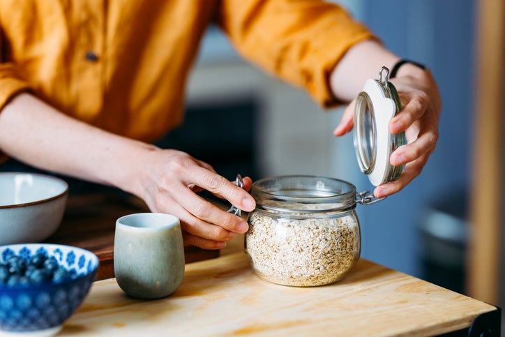 Woman preparing oatmeal 