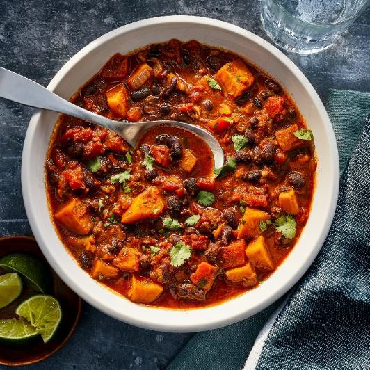 Sweet Potato Black Bean Quinoa Chili