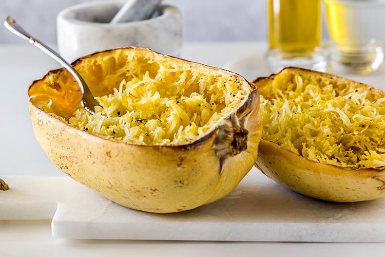 Spaghetti Squash with Chickpeas and Kale