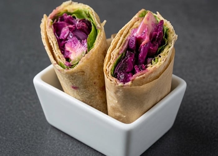 Beet & Avocado Wraps with Simple Hummus