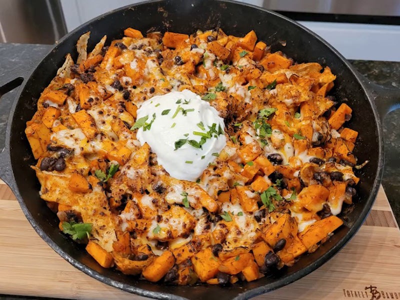 Sweet Potato & Black Bean Enchilada Skillet