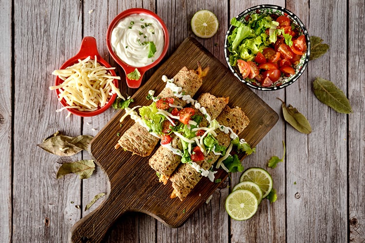 Black Bean Cheese Taquitos with Easy Guacamole