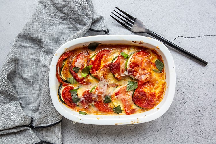 Zucchini Tomato Breakfast Bake