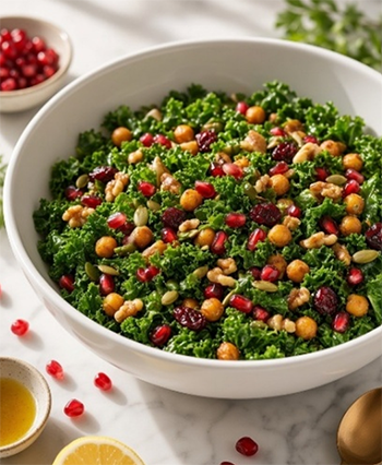 a bowl of roasted chickpea fall salad