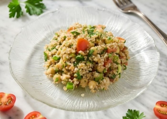 Bulgur, Garbanzo, and Tomato Summer Salad